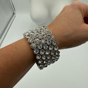 Elegant Silver Crystal Bracelet